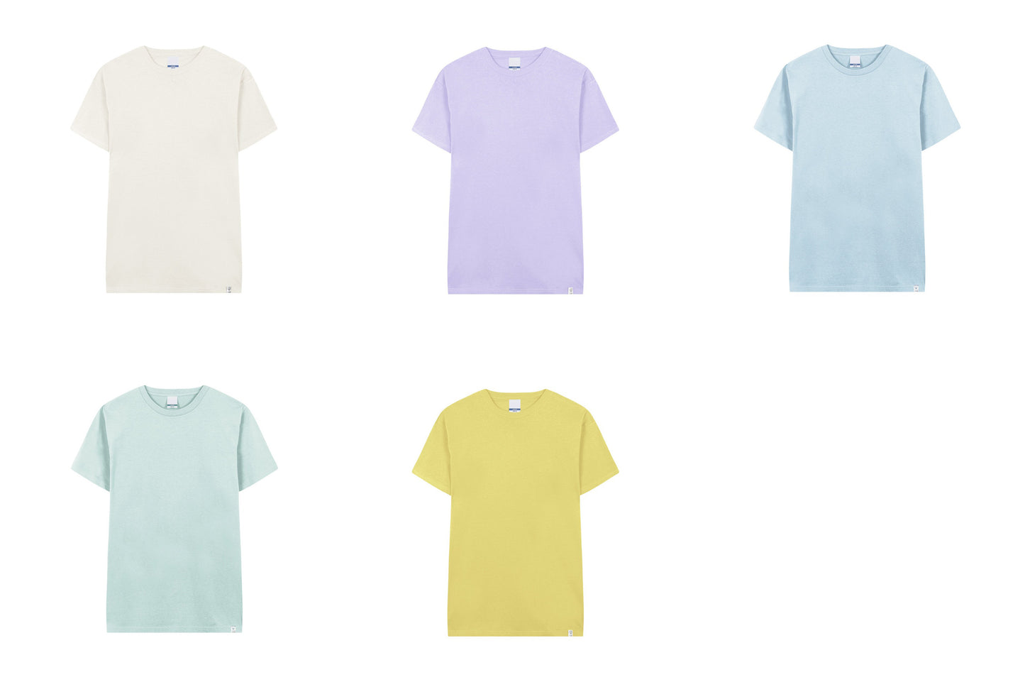 T-shirt unisexe couleurs pastel 100% coton biologique.