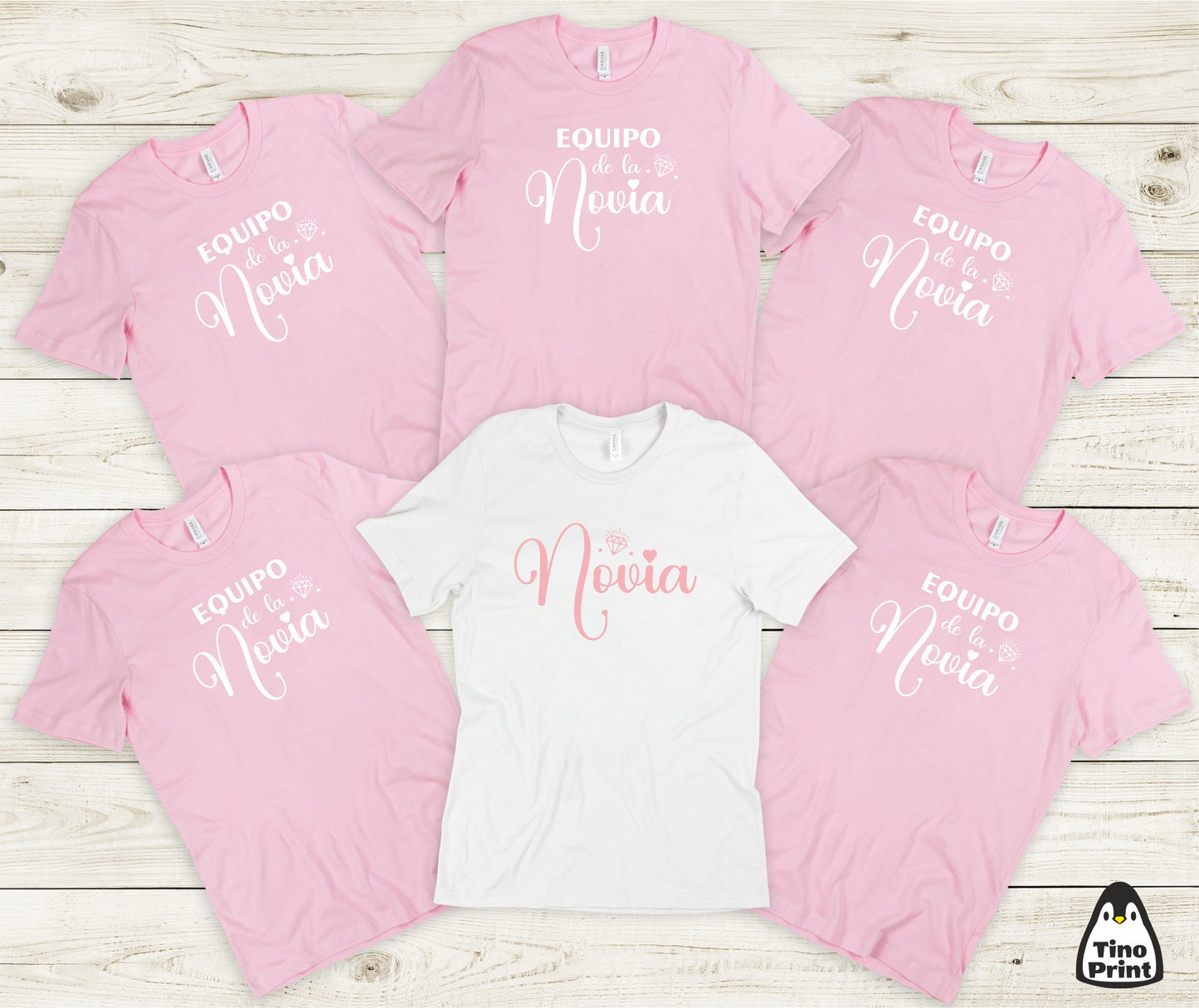 T-shirts de l'équipe de la mariée
