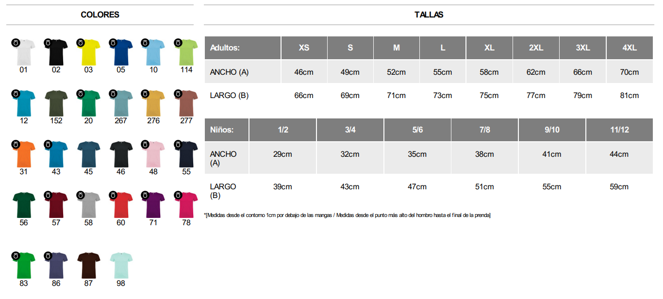 Camisetas Unisex 100% Algodón.