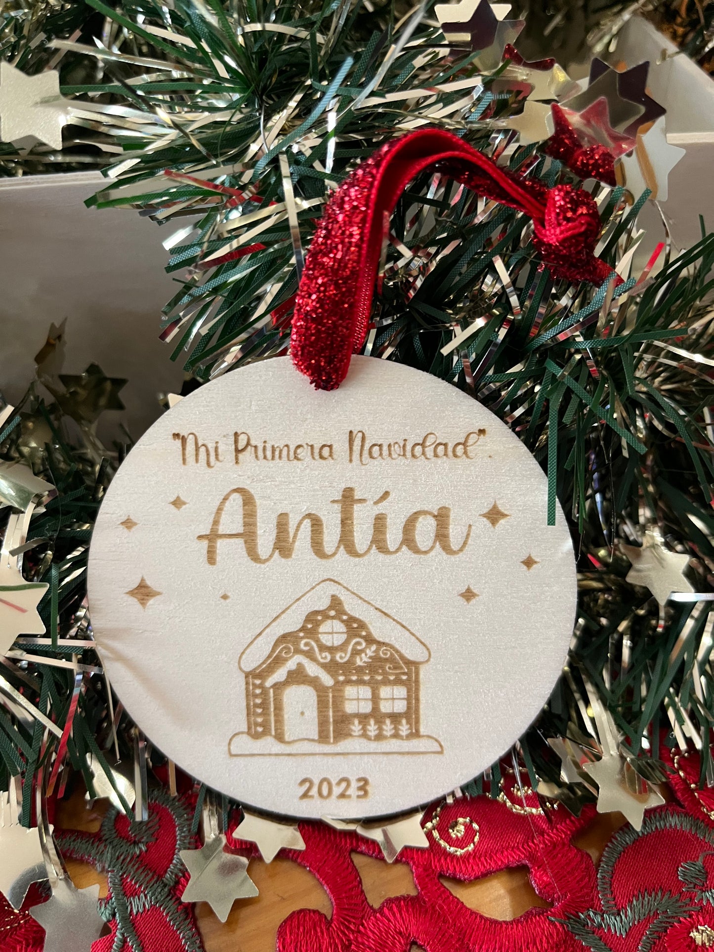 Bola de Navidad Personalizada en Madera Regalo Original