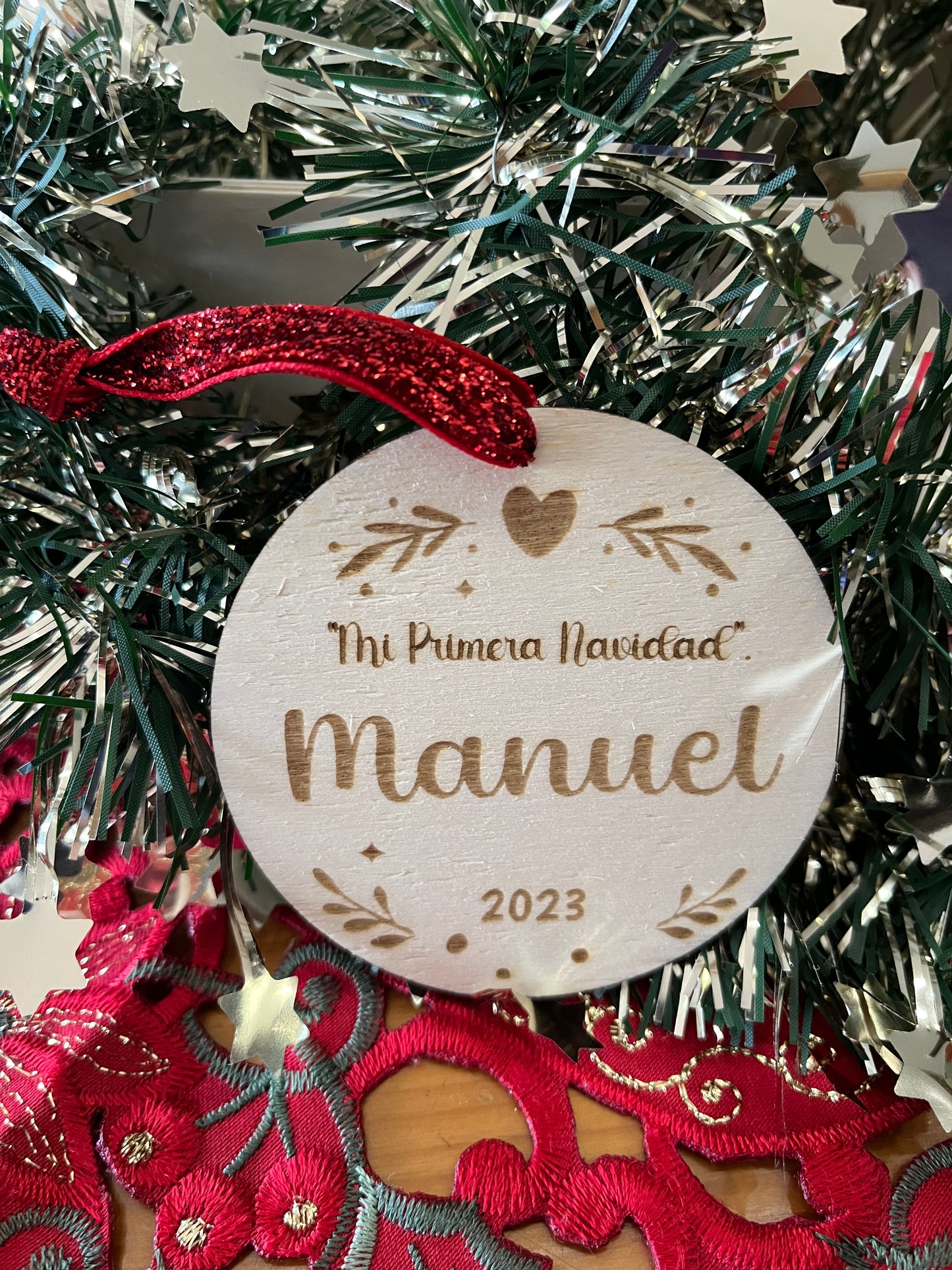 Bola de Navidad Personalizada en Madera Regalo Original