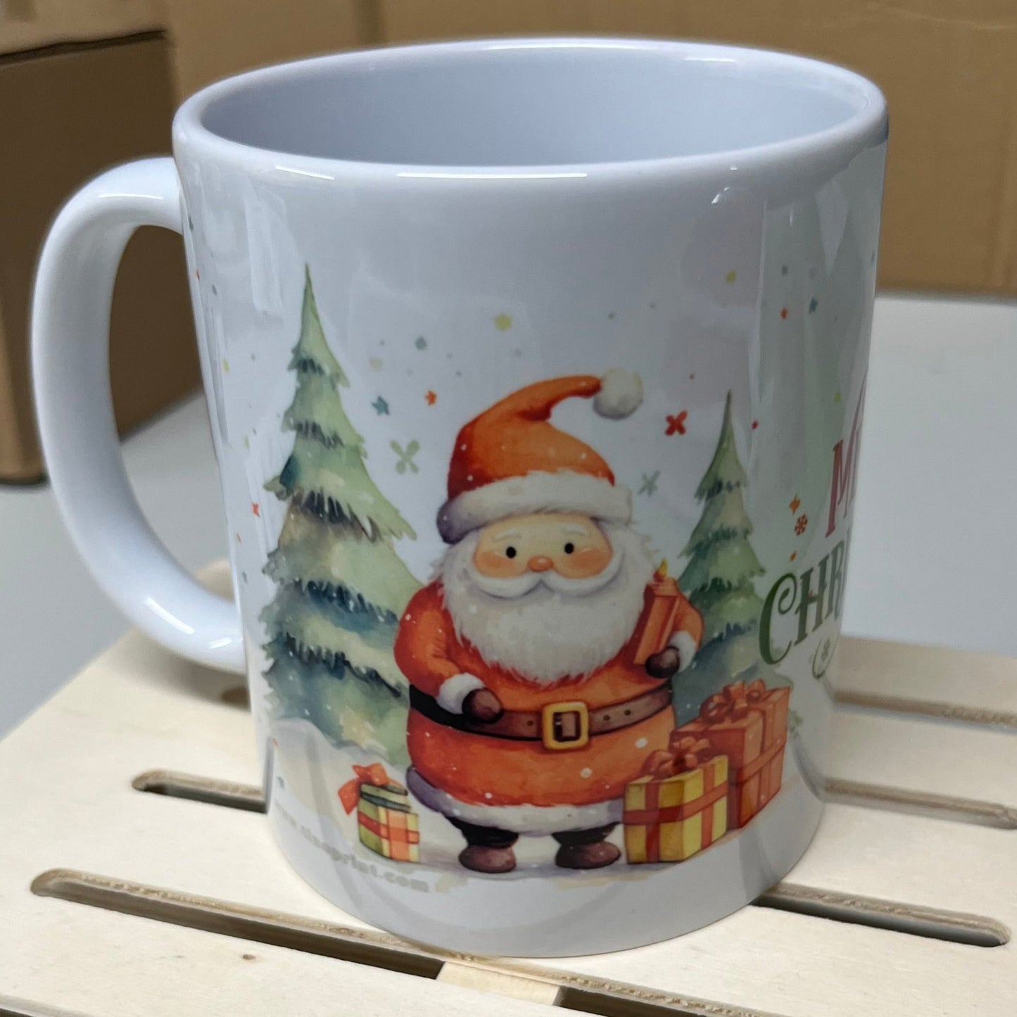 Personalized 350ml mugs.