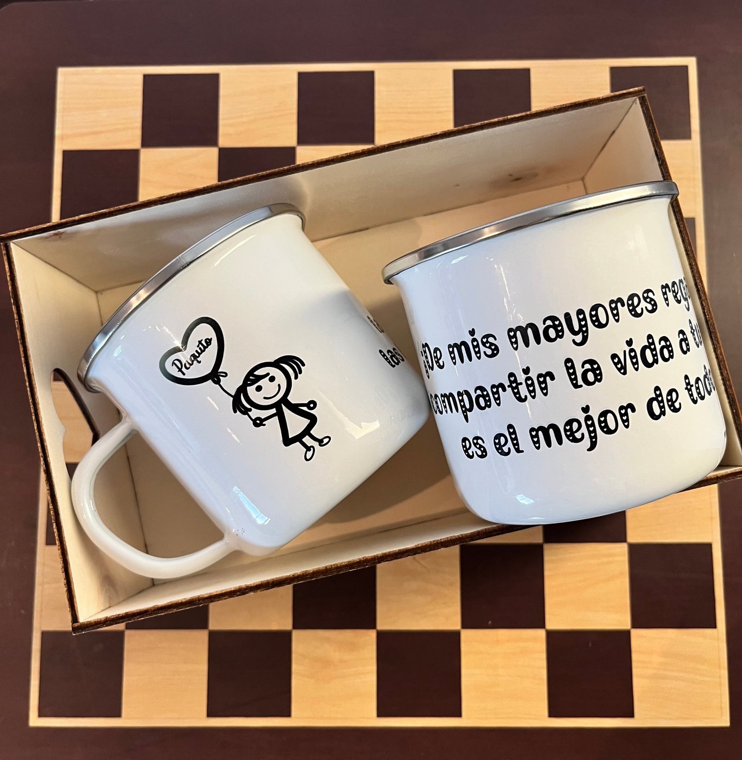 Tazas Metálicas Retro Tú y Yo