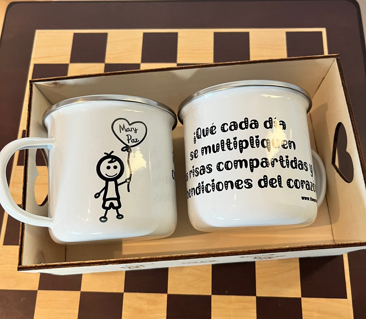 Tazas Metálicas Retro Tú y Yo