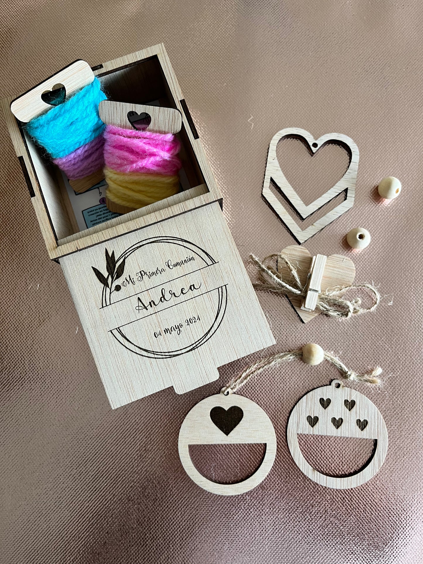 Kit Coeurs en Bois Macramé