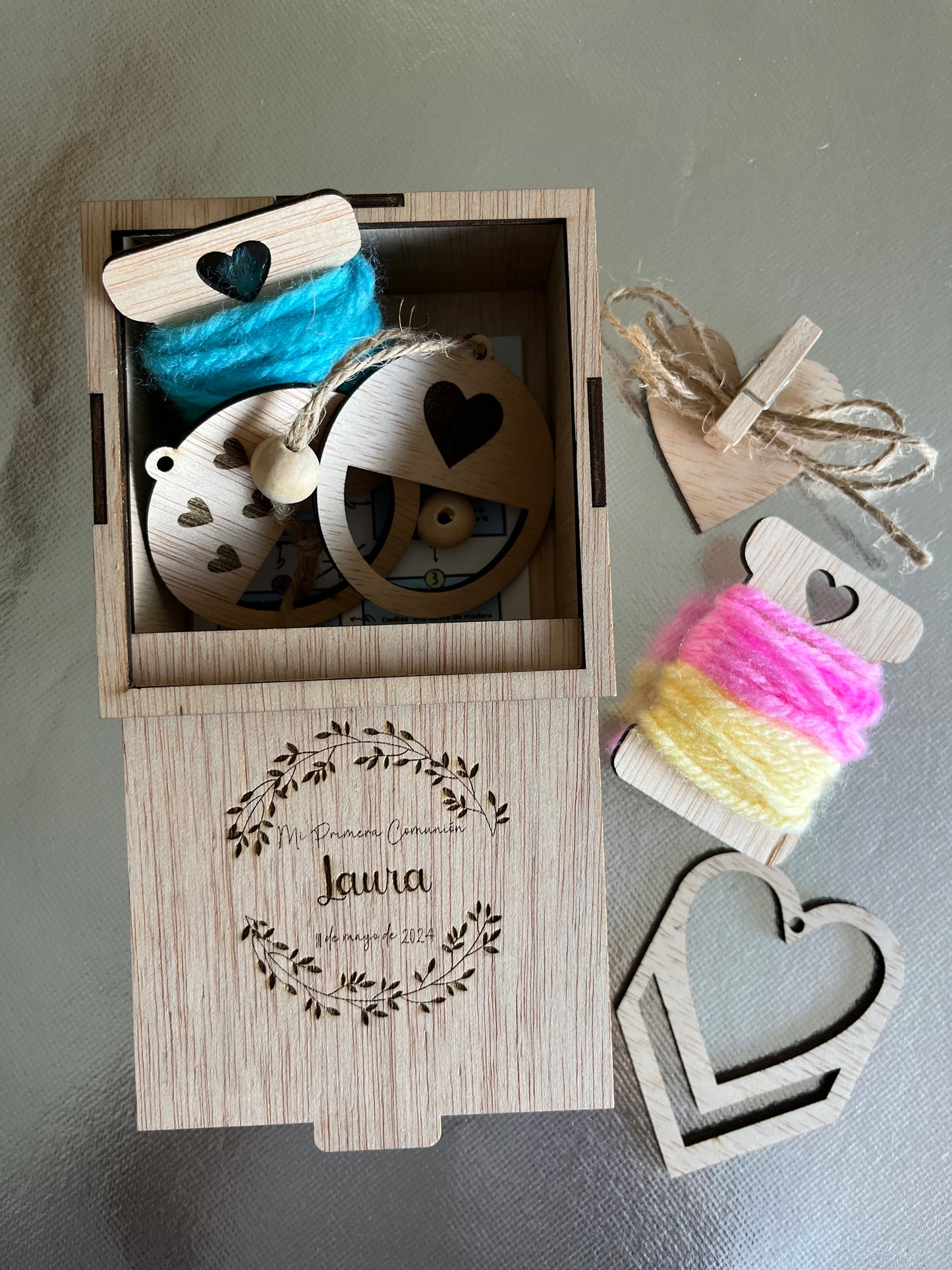 Kit Coeurs en Bois Macramé