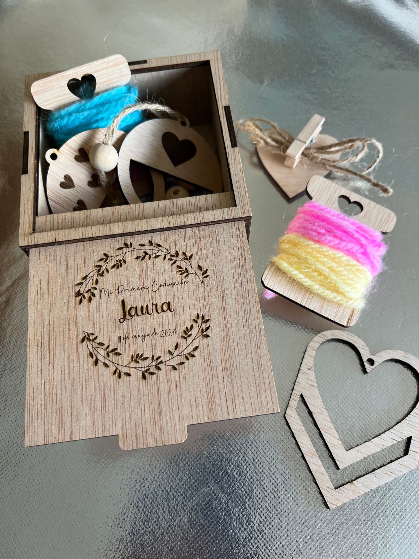 Kit Coeurs en Bois Macramé