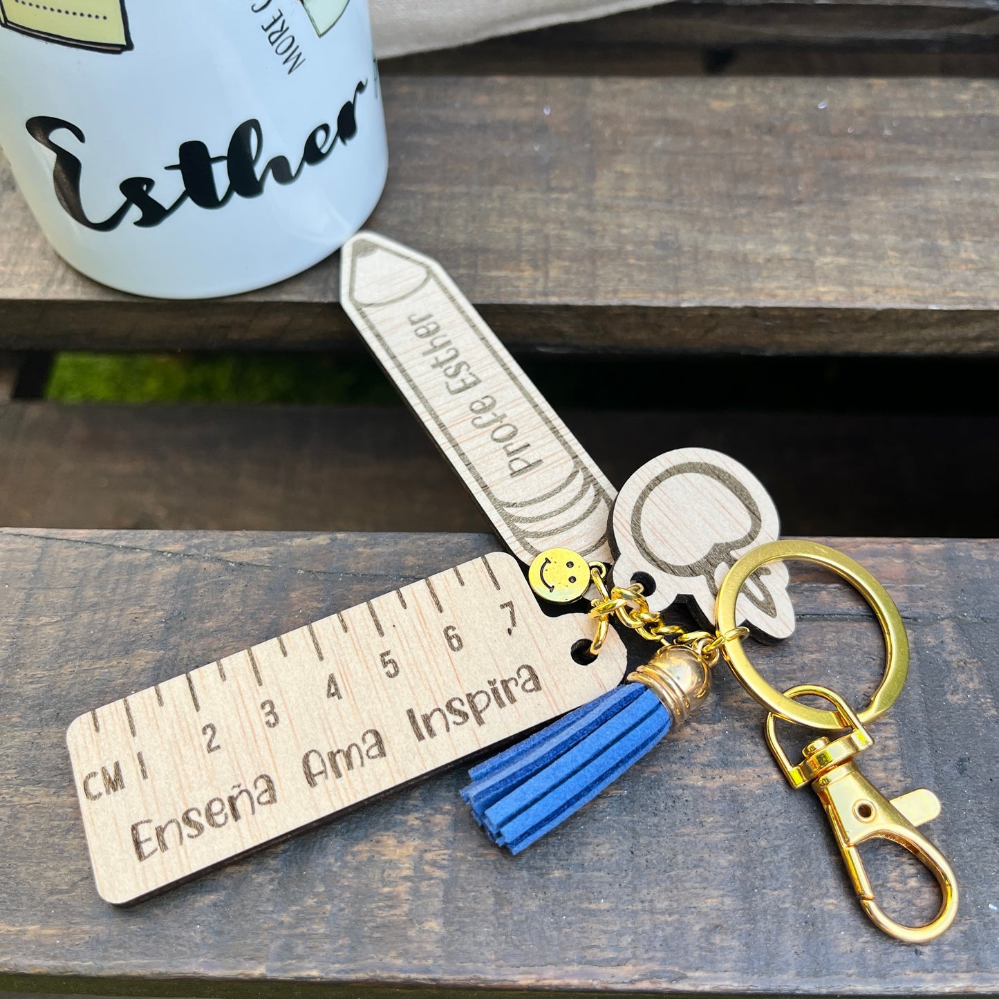 Wooden Keychains for Personalized Teachers.