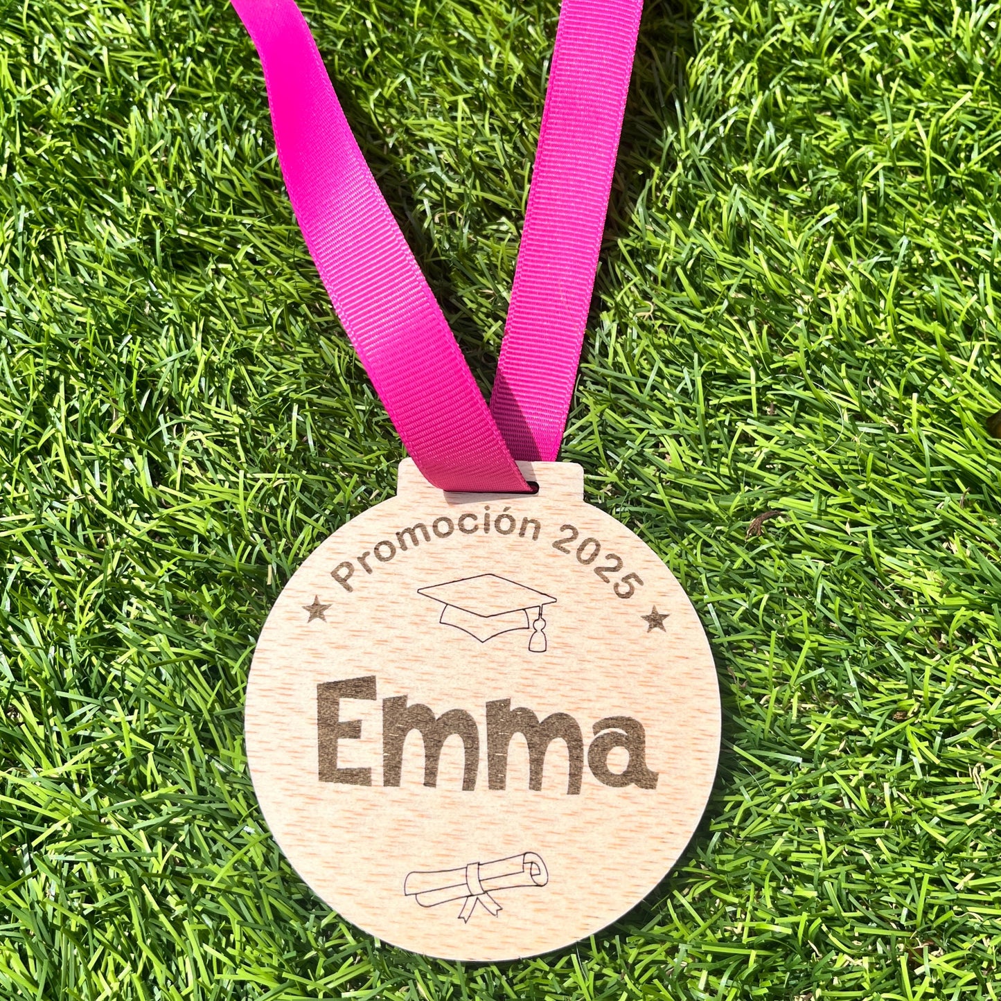 Medallas de Madera Personalizadas para Graduación, Eventos y Celebraciones (6 Uds.)