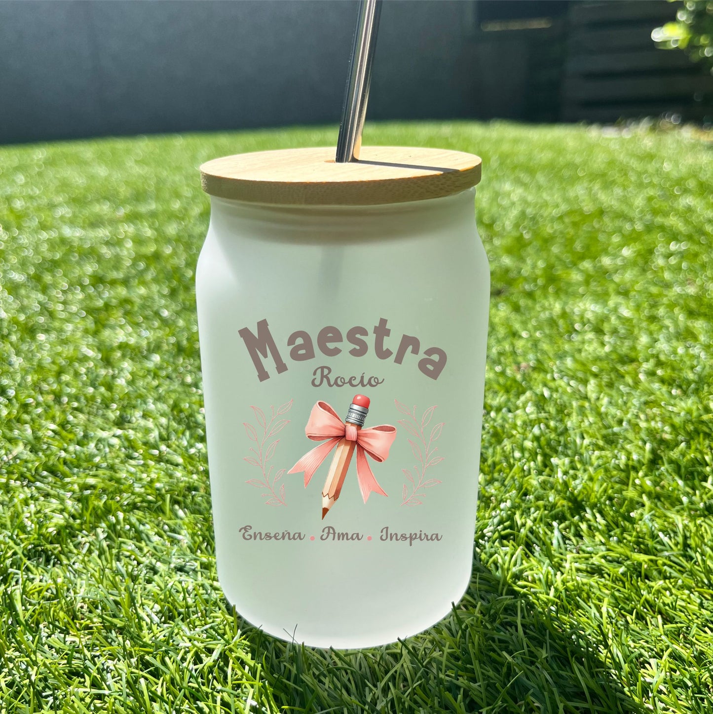 Kit de Libreta con Boli de Bambú y Tarro de Cristal Personalizado