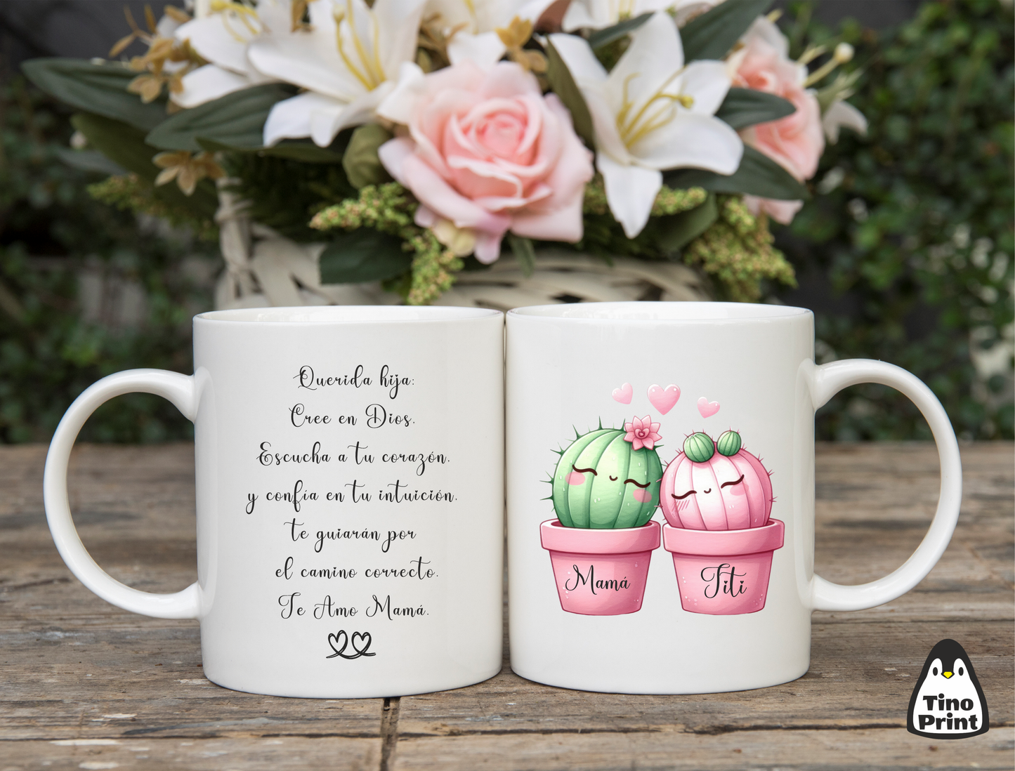 Tasse d'amour mère-fille. Fille mère.