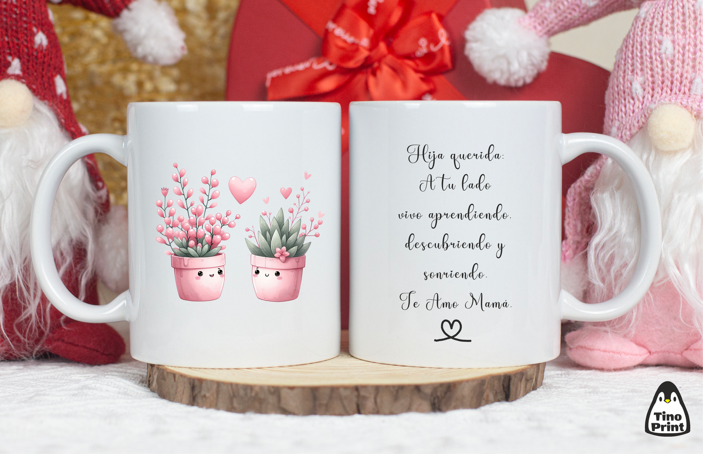 Tasse d'amour mère-fille. Fille mère.