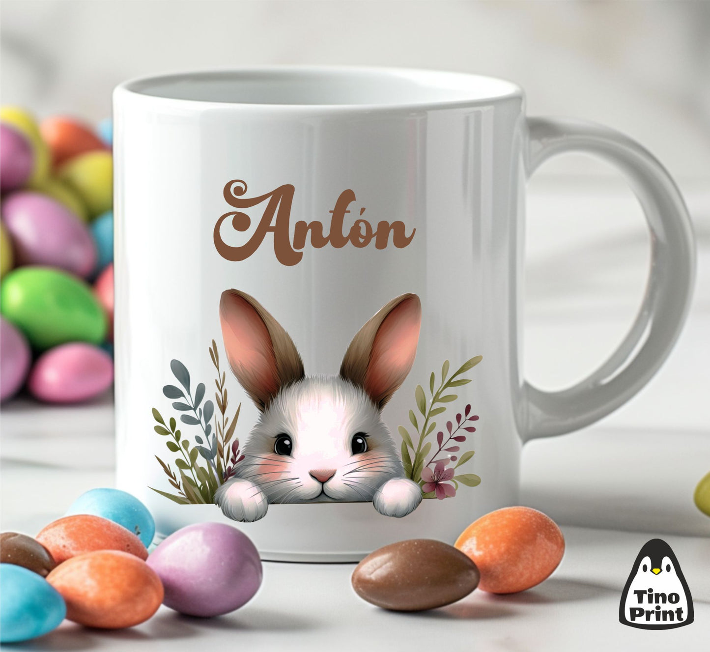 Personalized 350ml mugs.