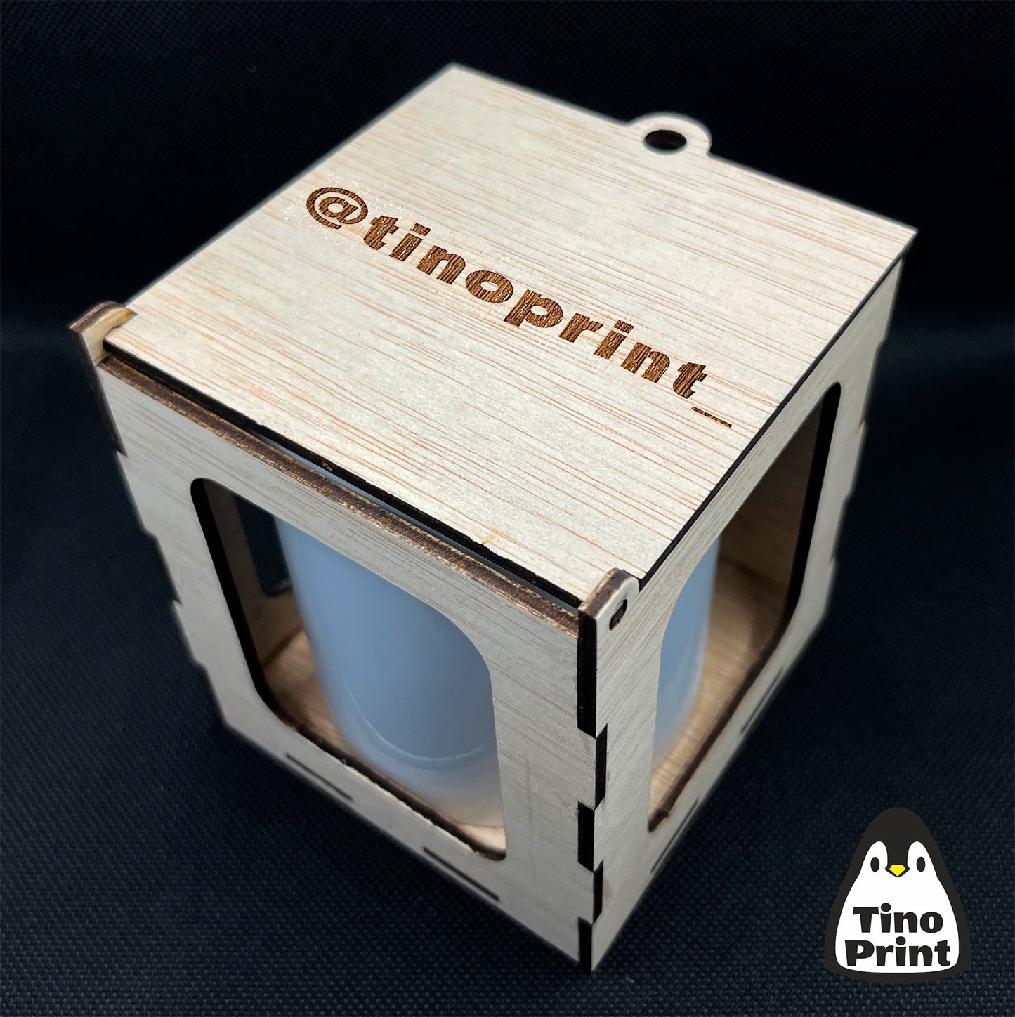 Boîte en bois personnalisée pour tasses.