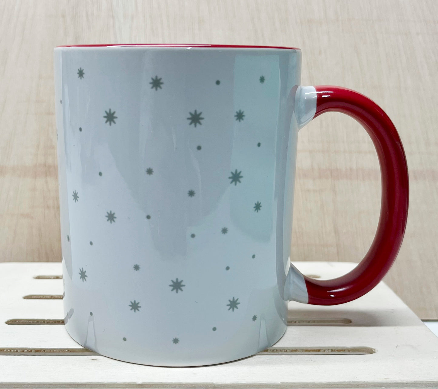 Lateral de taza dos colores personalizada con estrellas