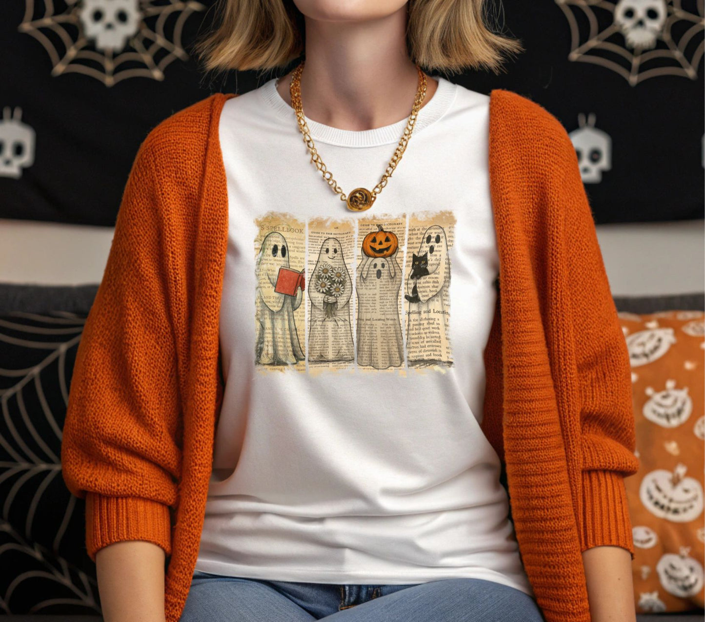 camiseta para halloween fantasmas