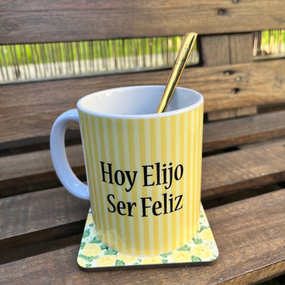 Kit de Regalo Taza, Posavasos y Cuchara para Postre.