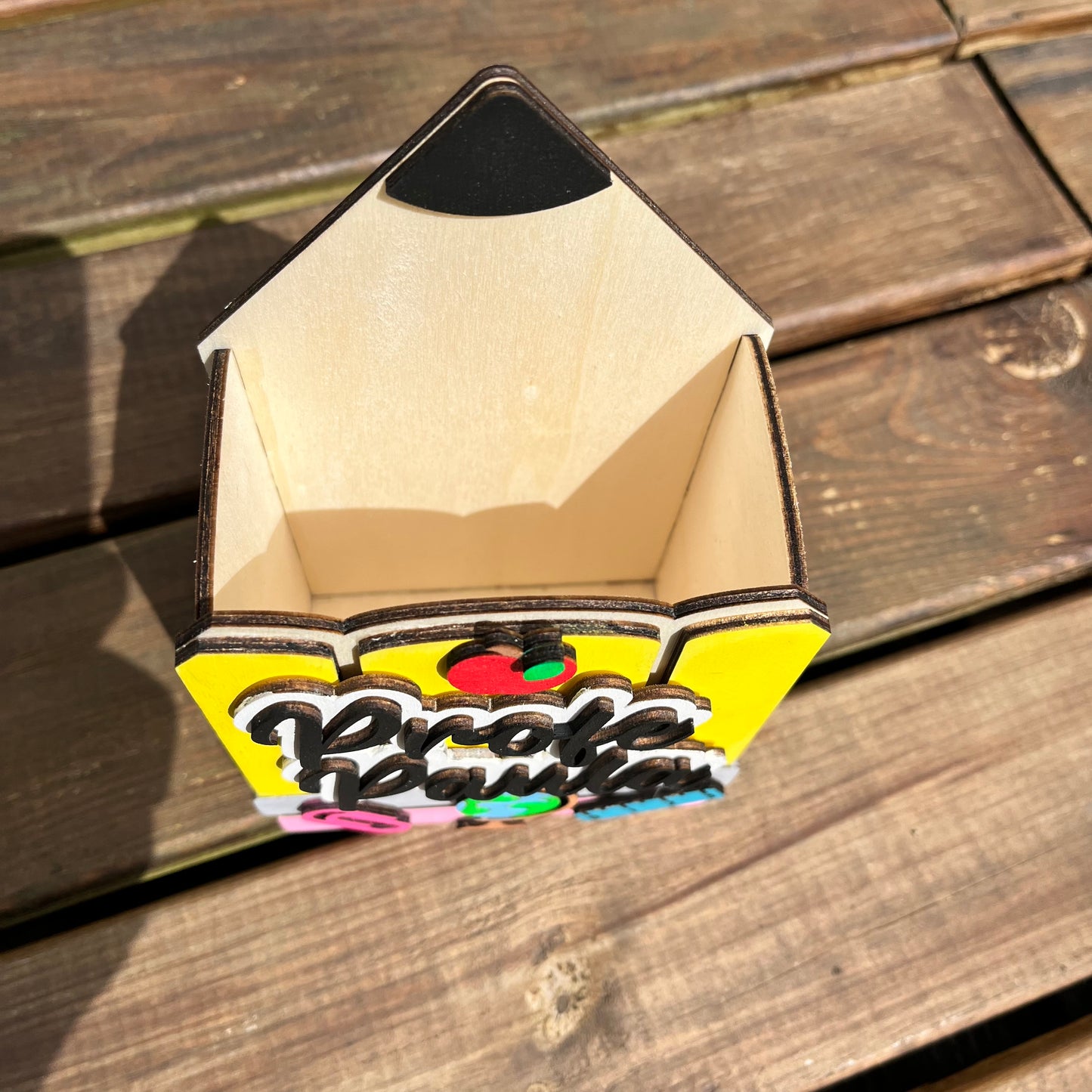 Portalápices Lapicero de Madera Pintado a Mano