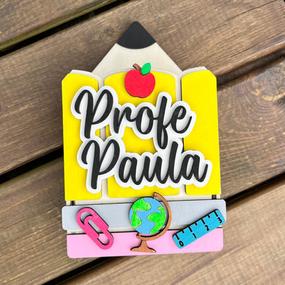 Portalápices Lapicero de Madera Pintado a Mano