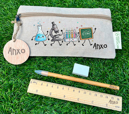 Kit de estuche escolar con motivos de ciencia Steam