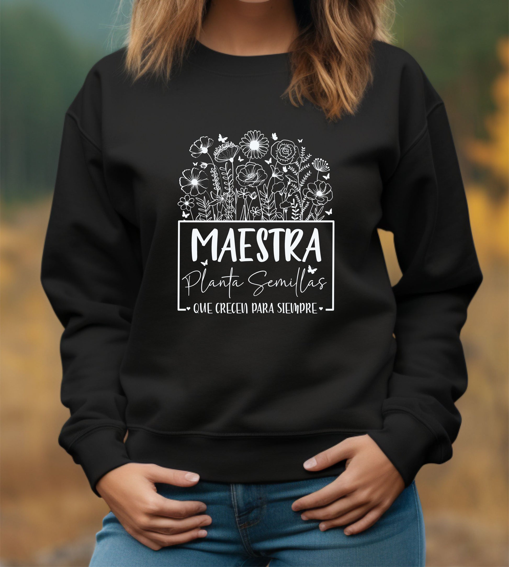 Sudadera negra clasica para maestra 