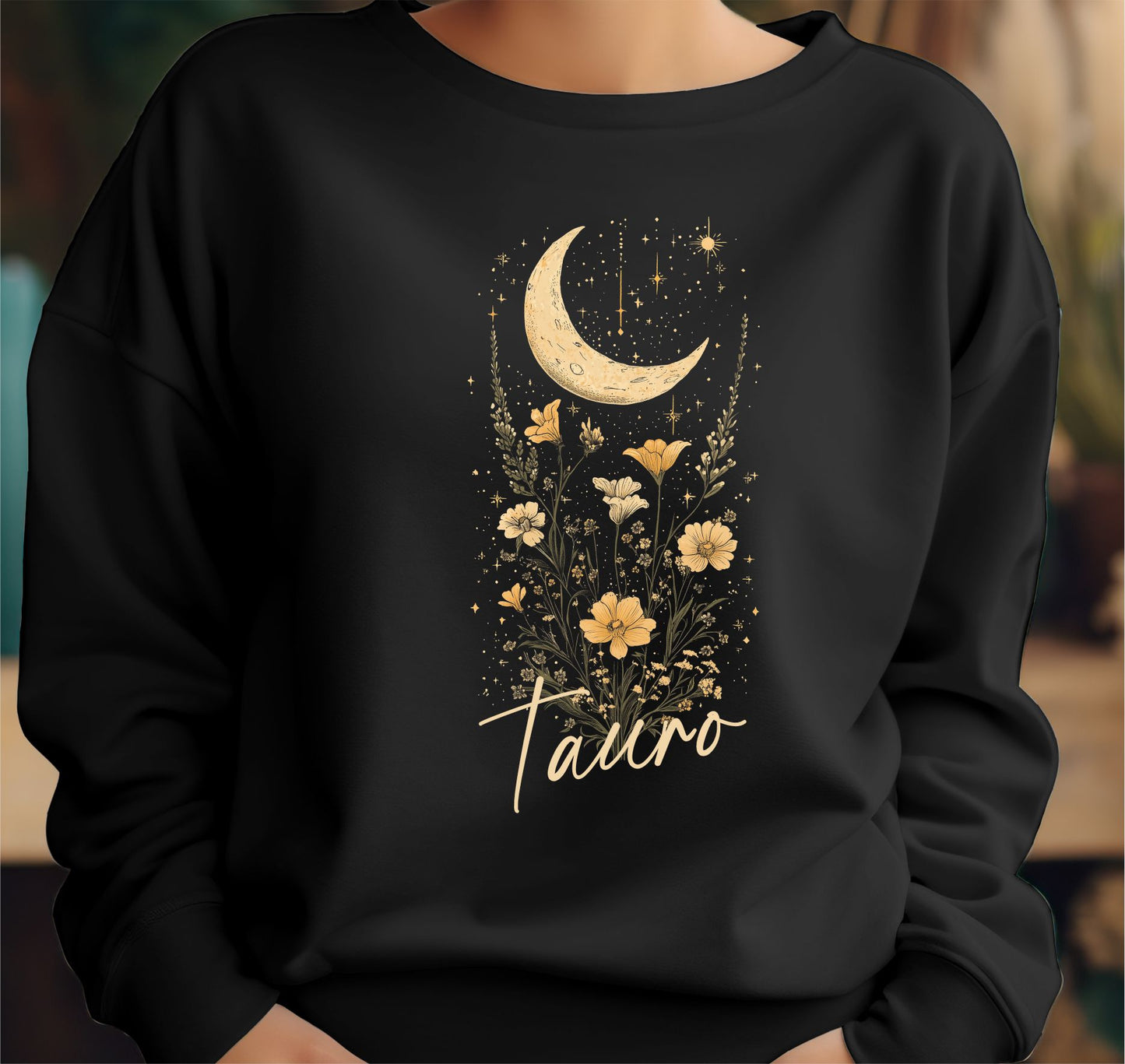 Sudadera clasica negra signo tauro tinoprint