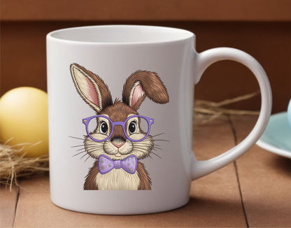 taza con diseño de conejo de pascua