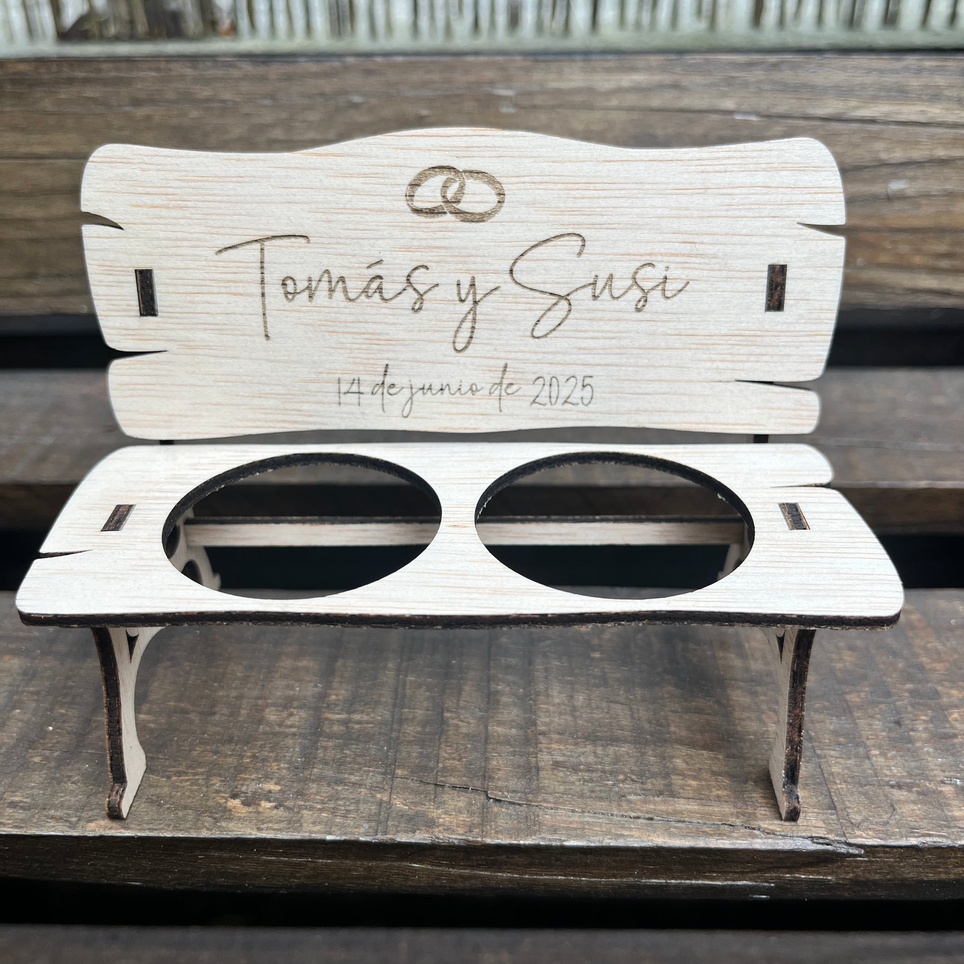 banco de chupitos para boda personalizado