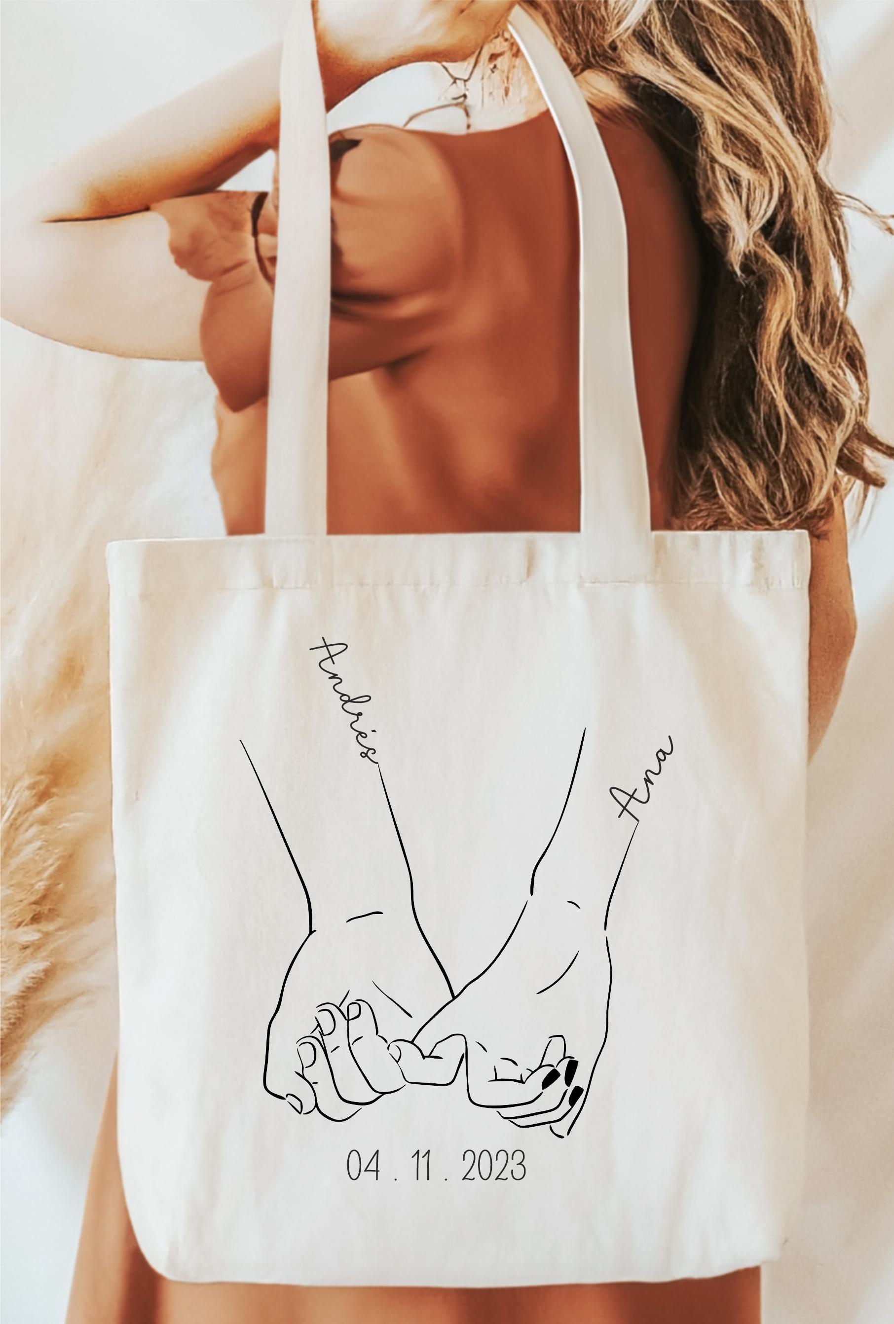 Bolsa de tela para regalo de bodas novios