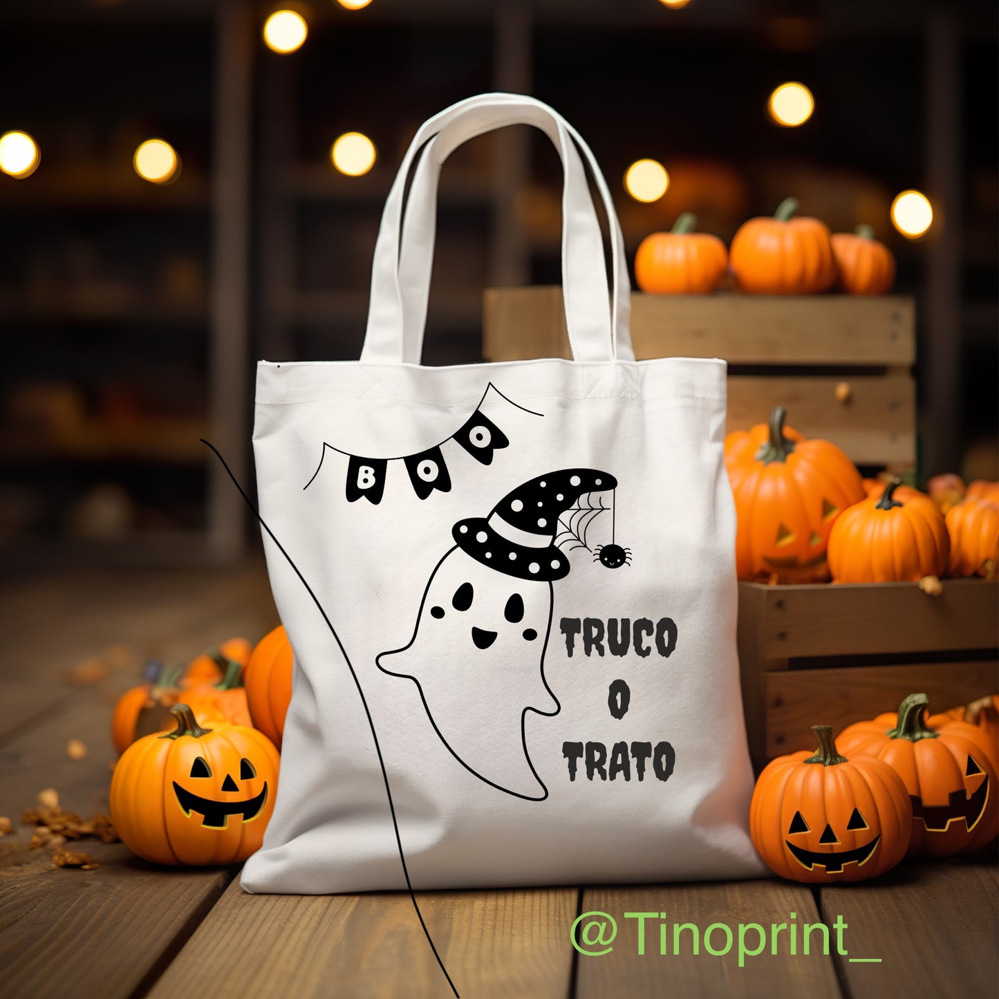 Bolsa totebag ruco trato para halloween 