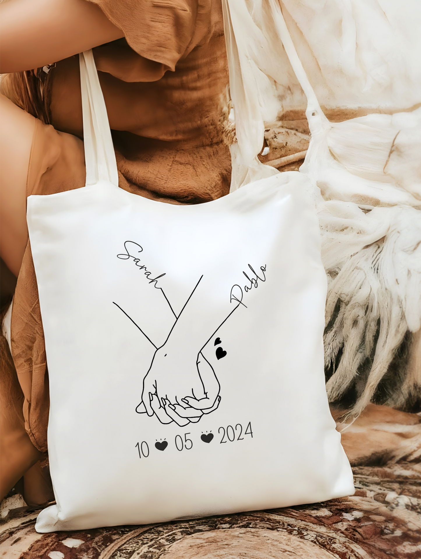Bolsa de tela totebag para bodas novios