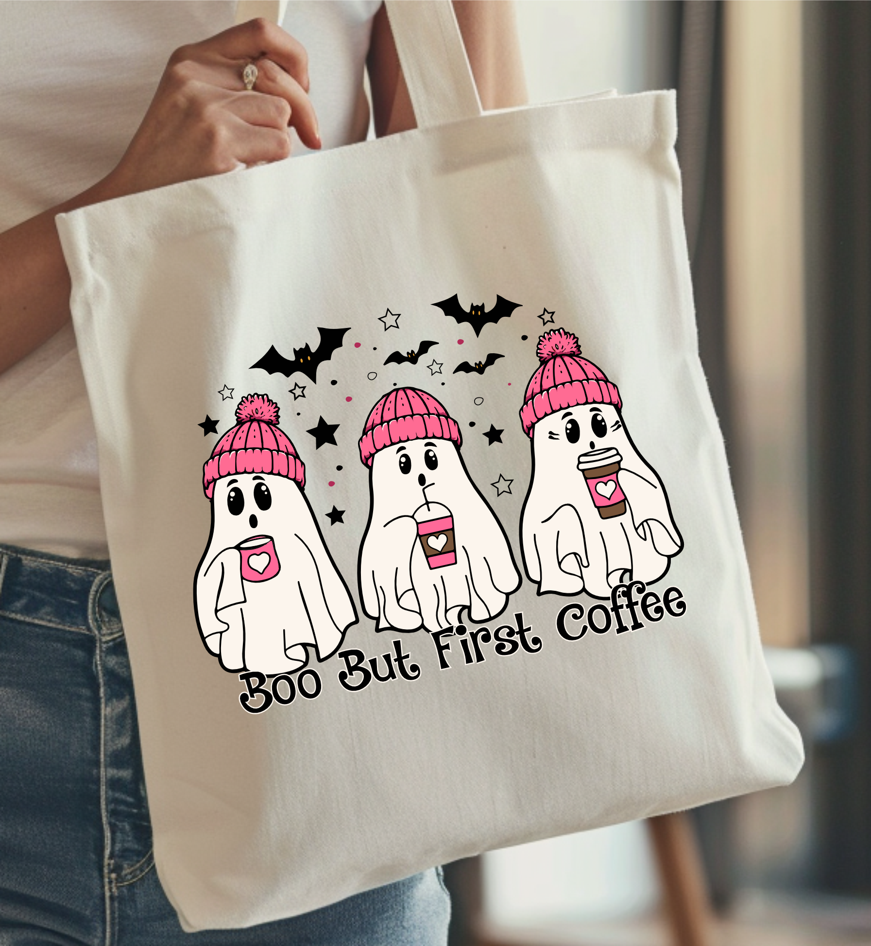 Bolsa de tela totebag con fantasmas