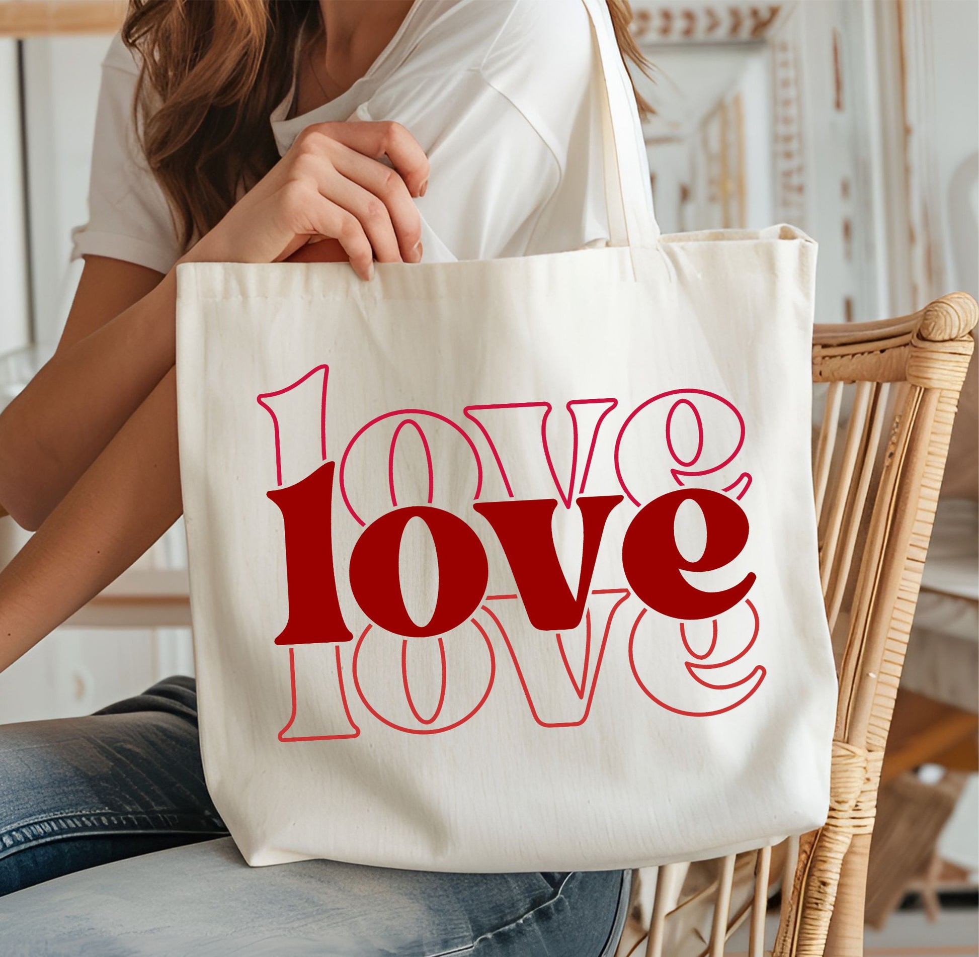 Bolsa de tela para san valentin love