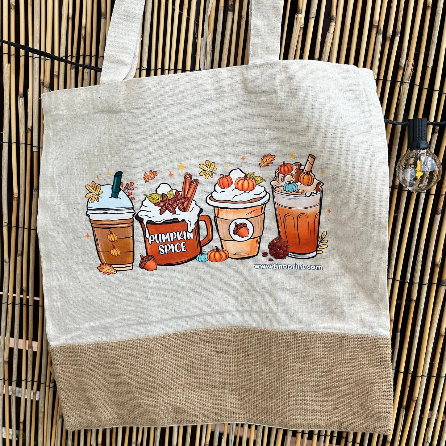 bolsa de algodón yute personalizada regalo de otoño