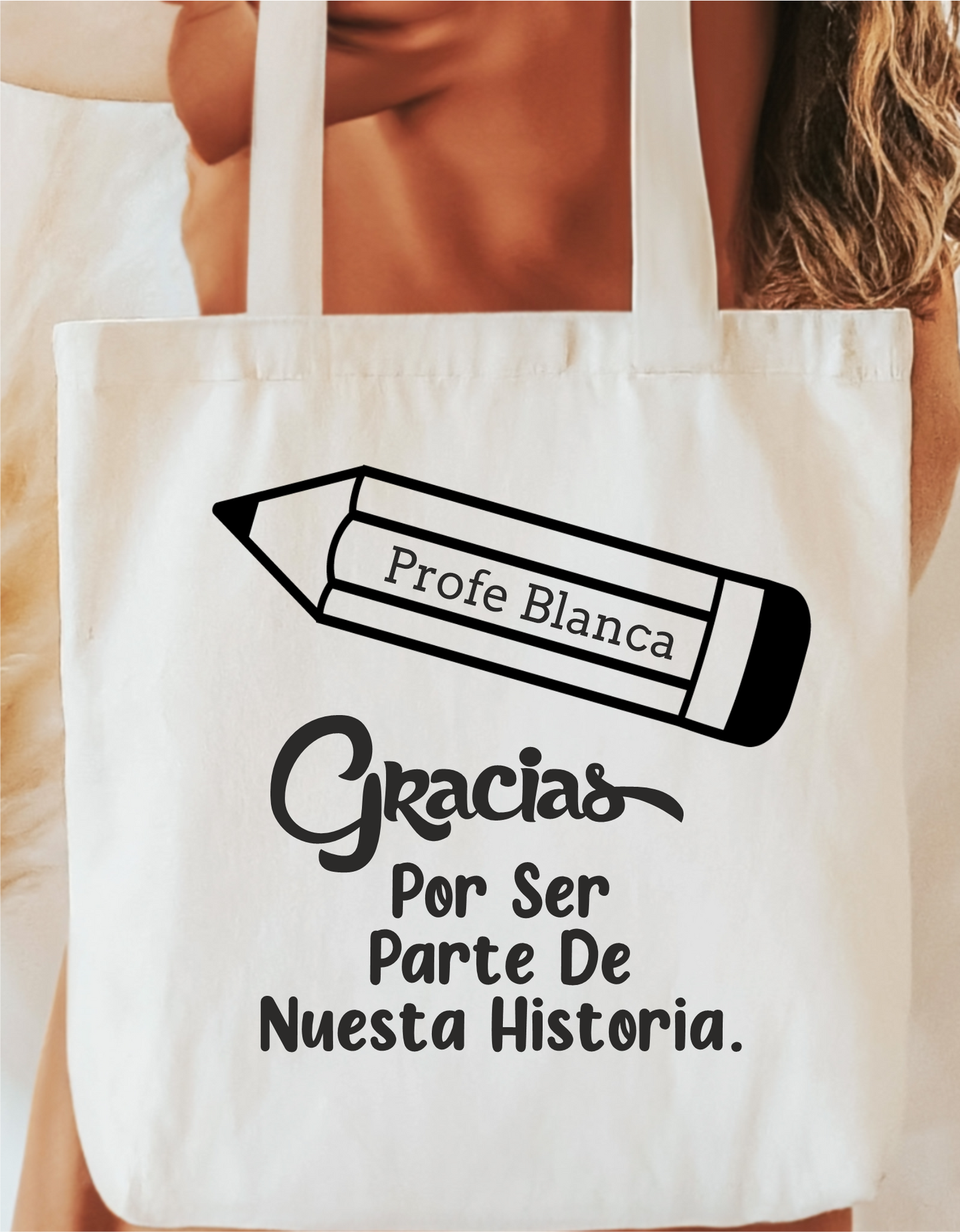 tote bag profesora con diseño personalizado