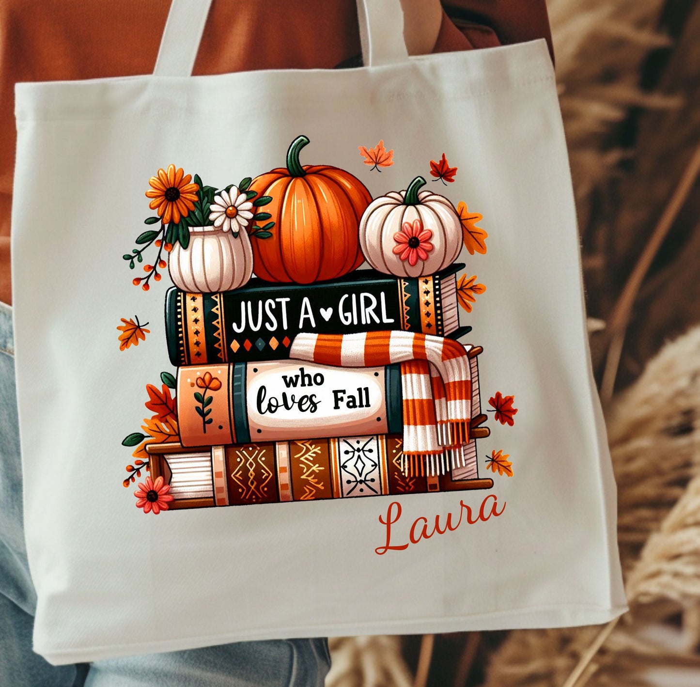 Tote bag de algodón natural con asas largas