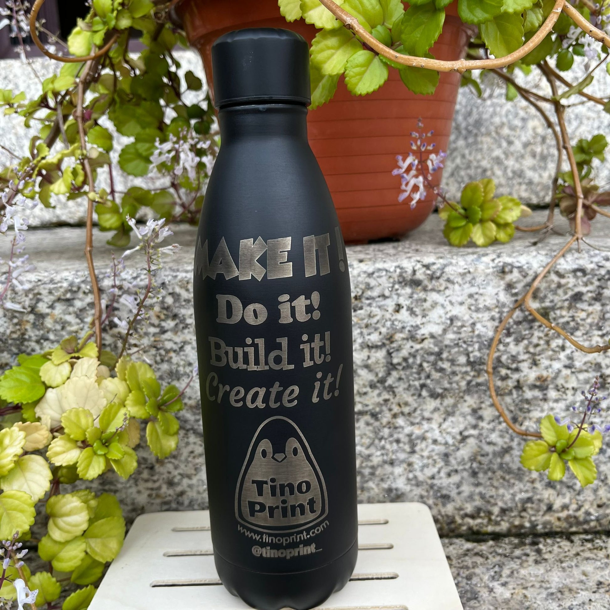 botella reutilizable personalizada con láser de acero inoxidable 
