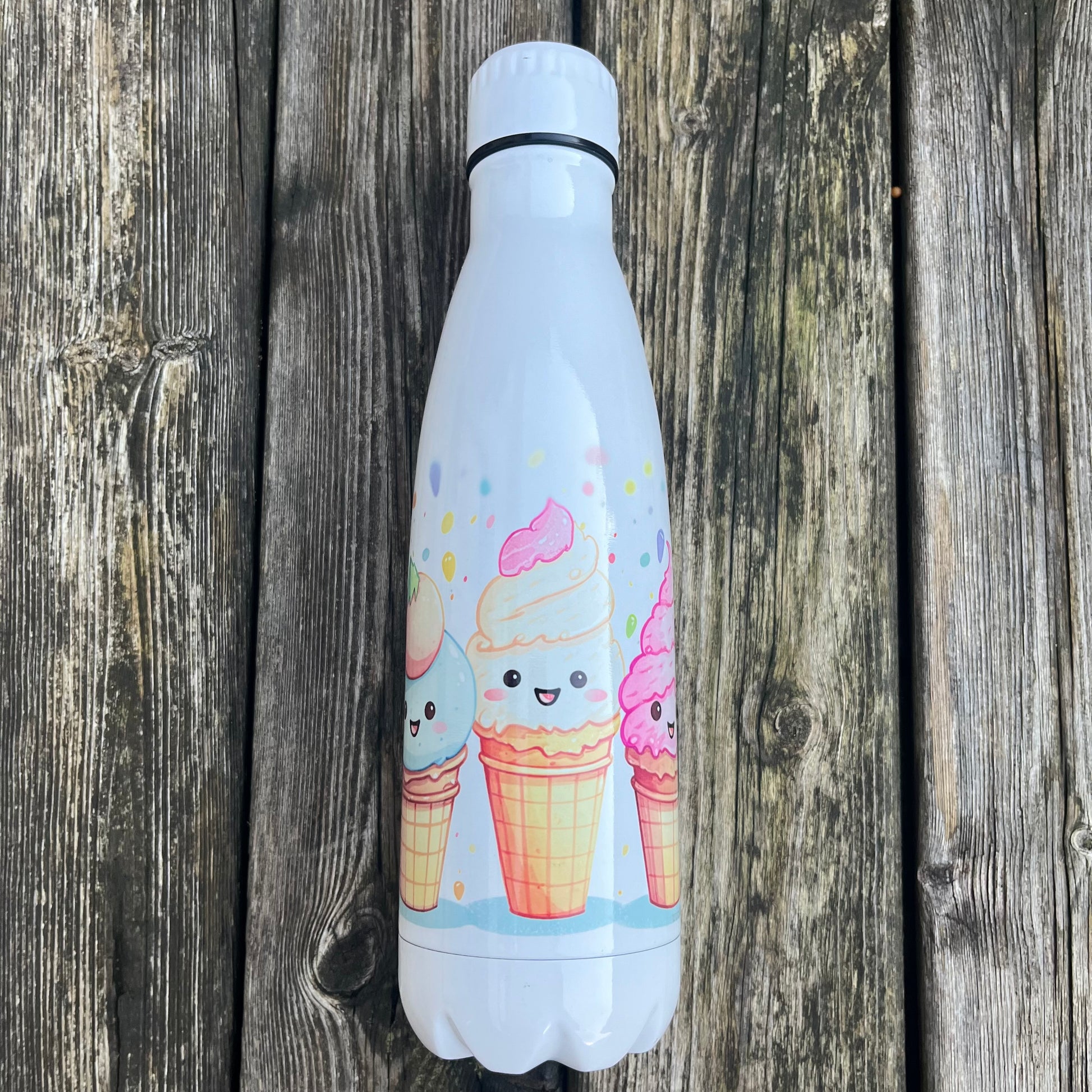botella personalizada de acero inoxidable con tapa icecream