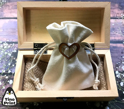 Interior de la caja para arras de madera personalizada para tu boda