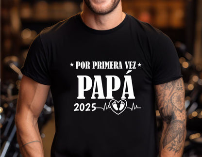 Camiseta con diseño de Papá por primera vez