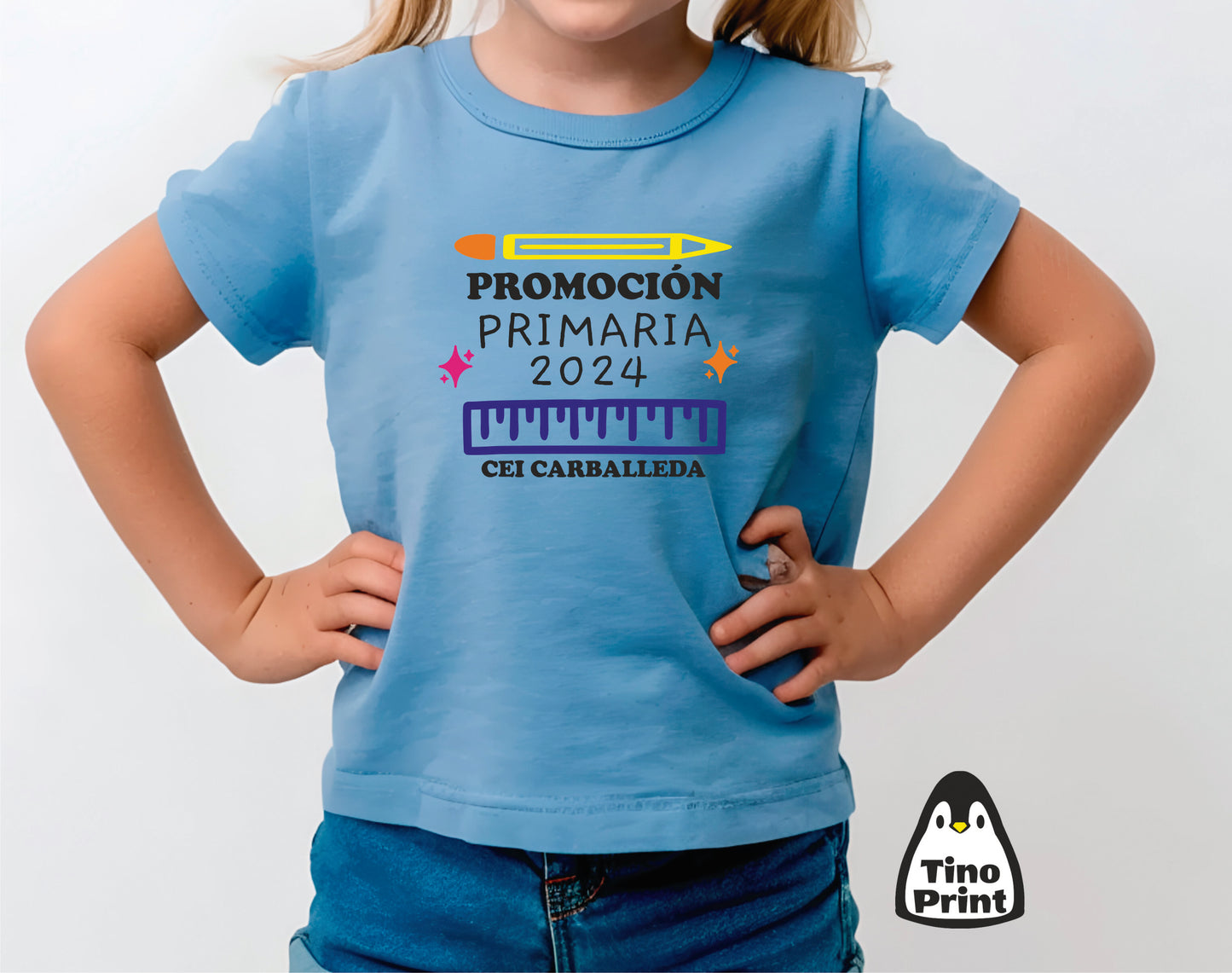 camiseta escolar personalizada con nombres