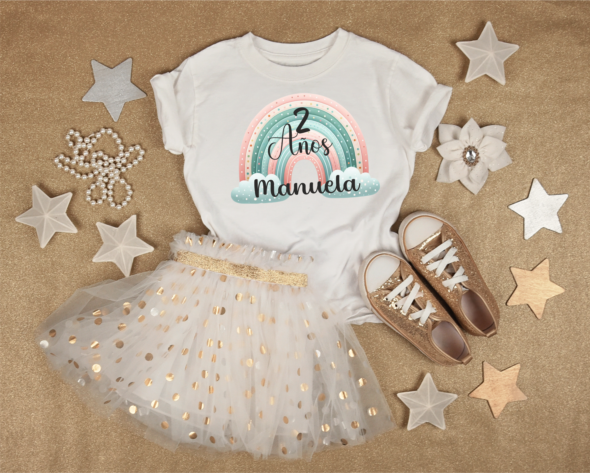 Camiseta cumple 2 años para niñas