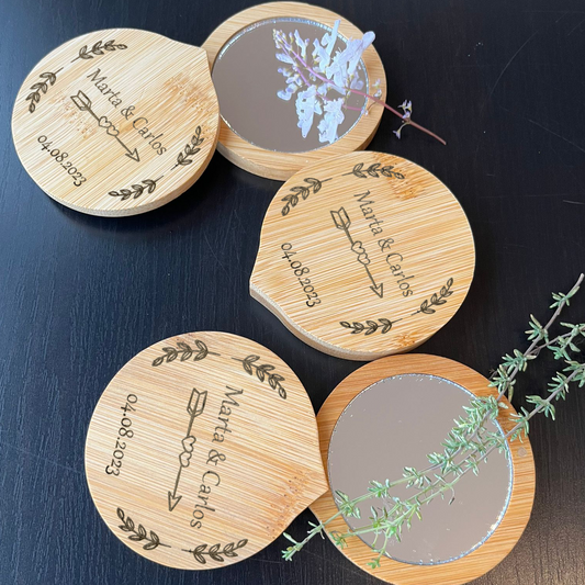 Personalized Bamboo Mirrors for Your Events.