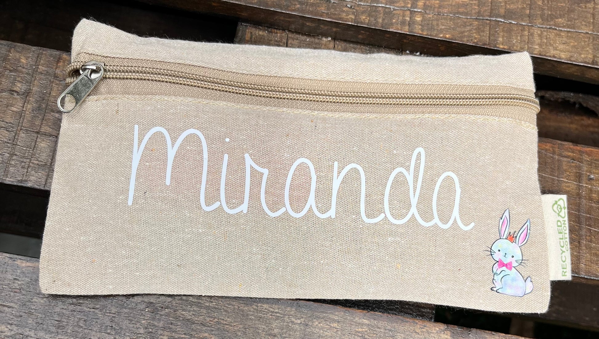 estuche de algodón reciclado con diseño personalizado