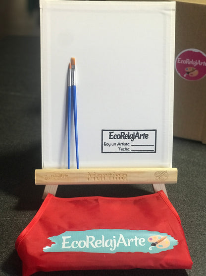 regalo creativo para niños con caballete de madera