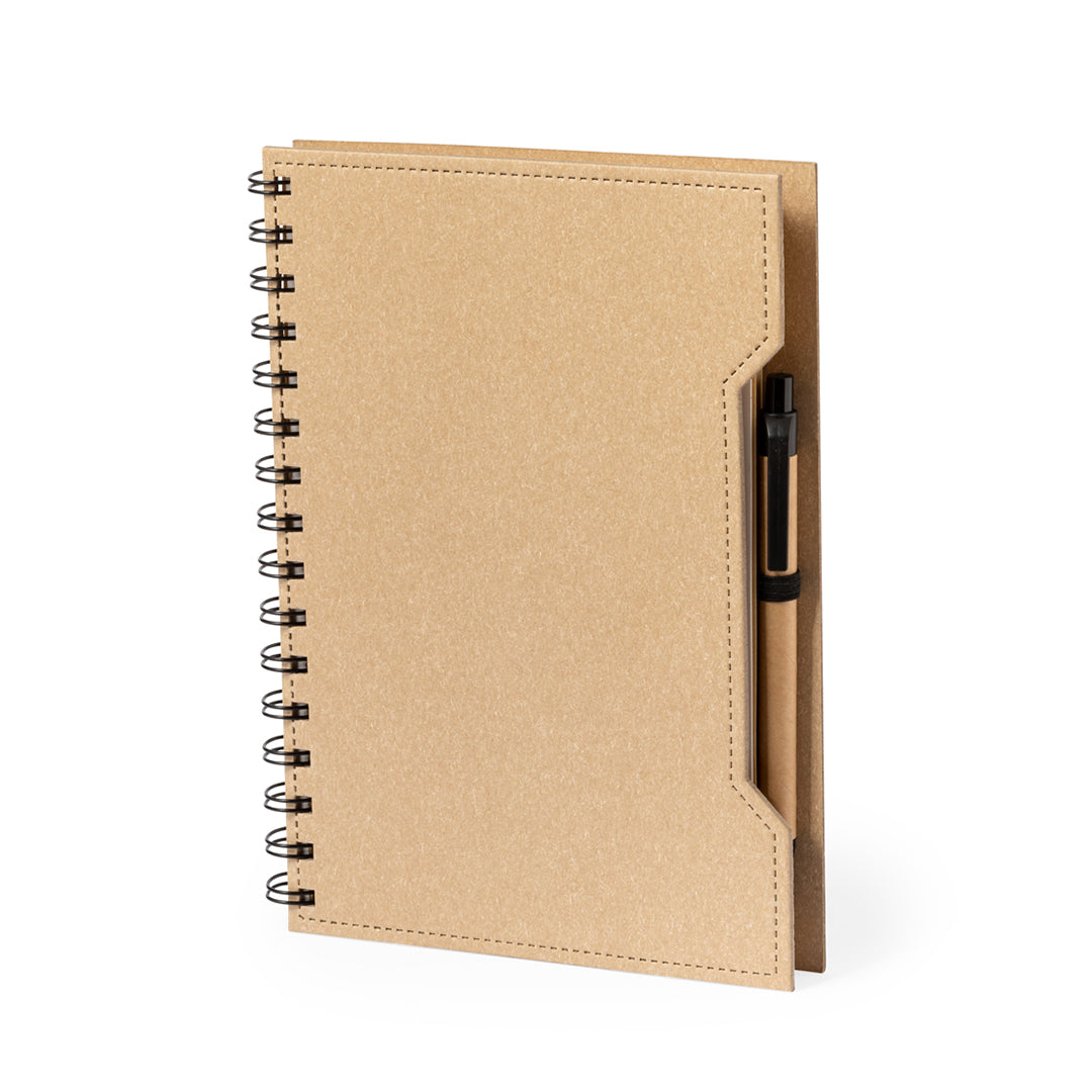 set de escritura sostenible con libreta reciclada y bolígrafo de bambú