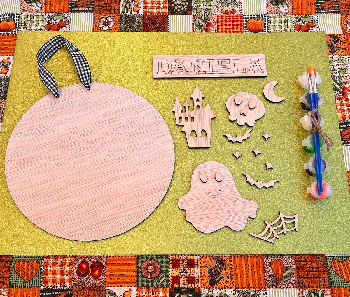 Kit personalizado para Halloween para pintar y armar, pintura y pinceles