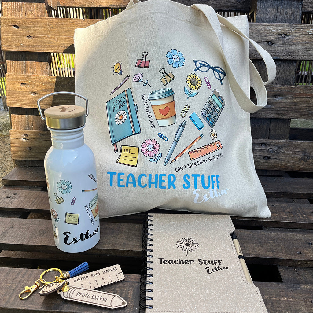 kit de regalo fin de curso para maestras personalizado con llavero
