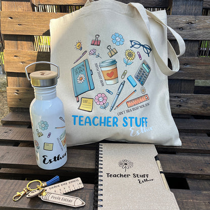 kit de regalo fin de curso para maestras personalizado con llavero