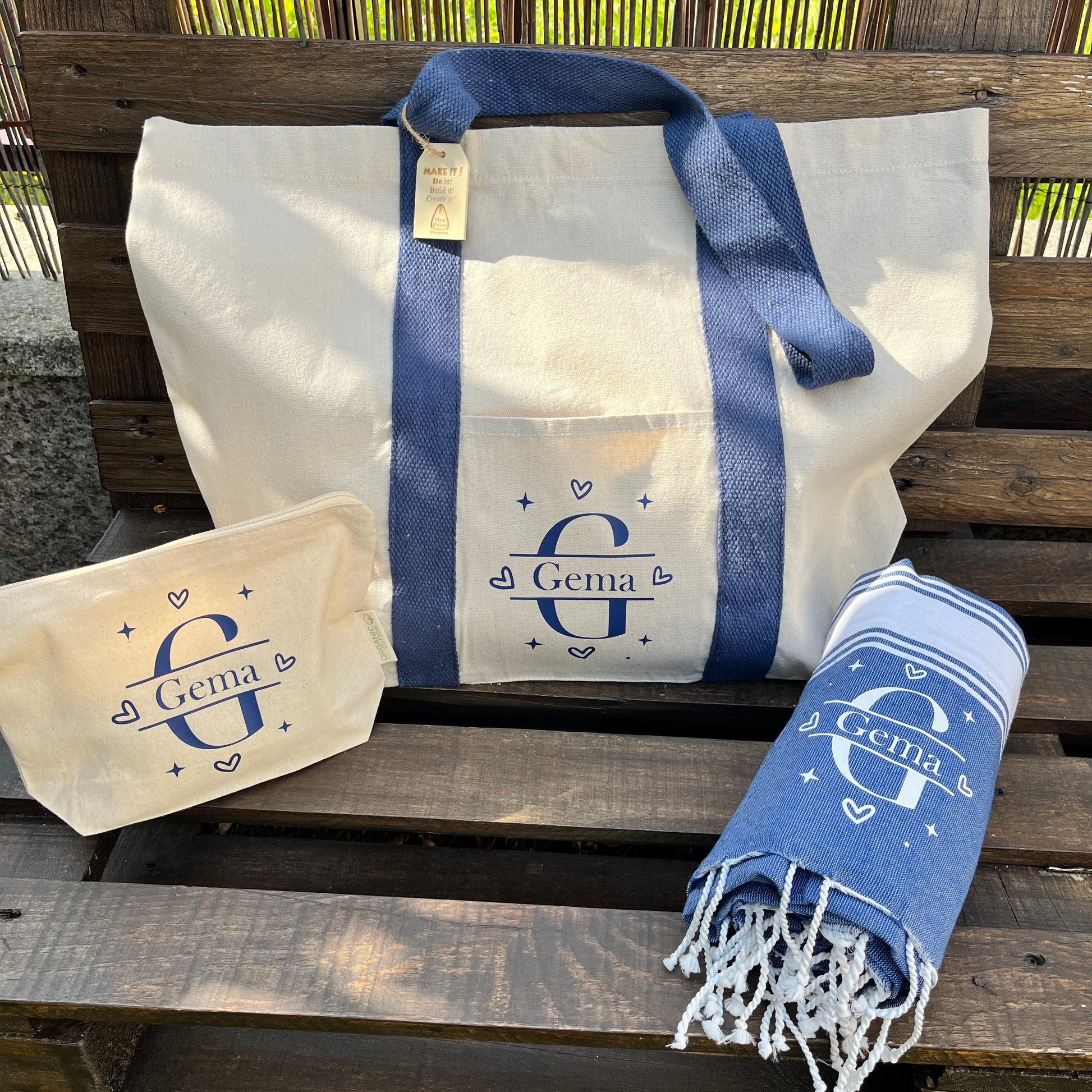 kit de verano personalizado con bolso neceser y pareo